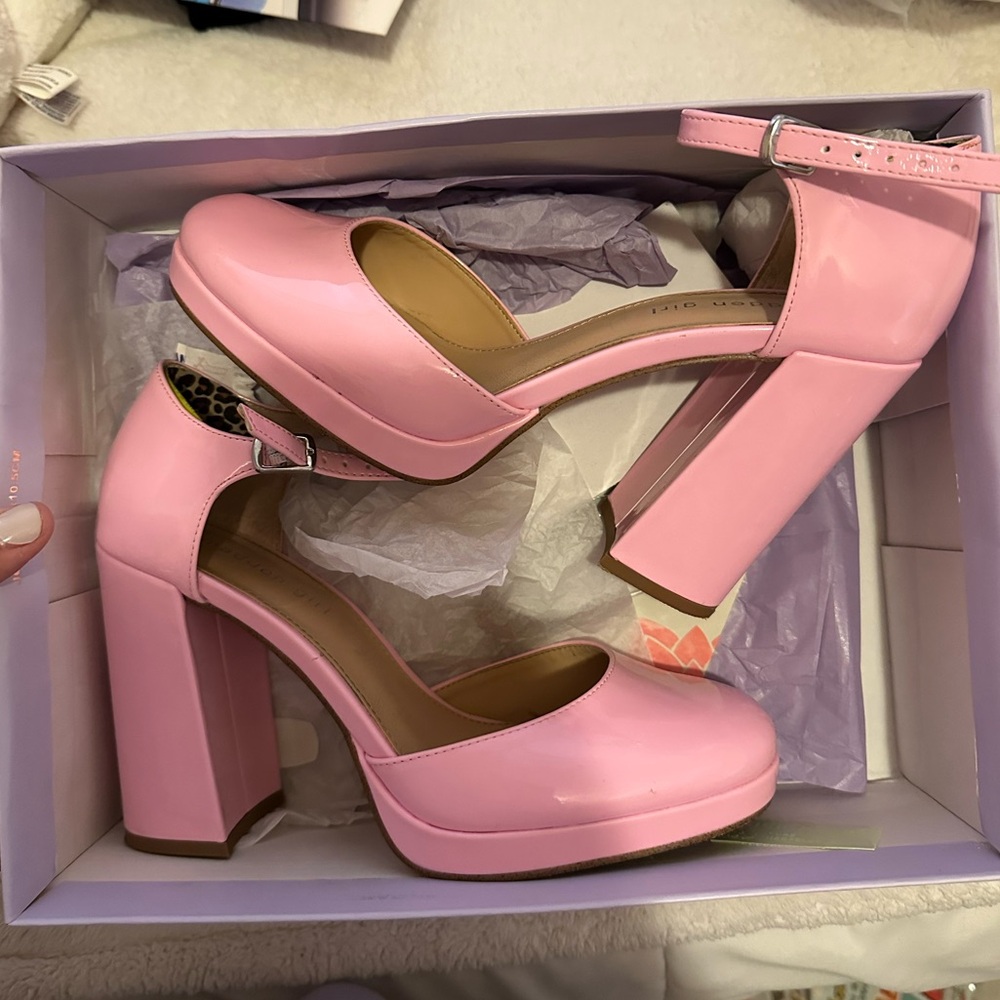 Madden Girl Pink Block Heel Shoes